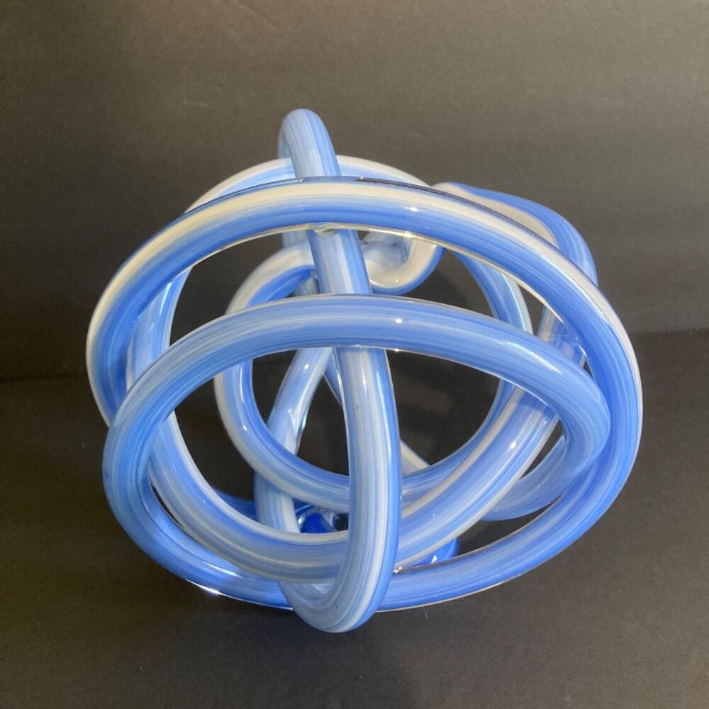 Endless Knot Glass Twisted Glass Infinity Sculpture Gift For The Couple 8"